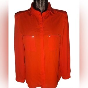 Sandra Venditti Red Button Up Shirt M